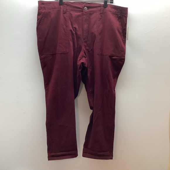 St.John’s Bay Size 22W Autumn Burgundy Pants With Pockets. New With Tags. - Picture 1 of 8